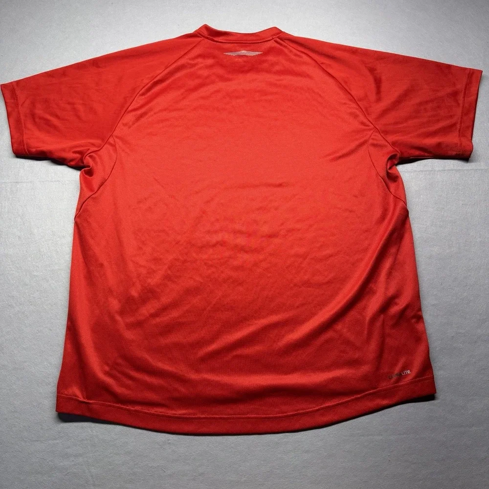 Adidas Climalite Men's XL Red Lightweight Short Sleeve Crew Neck Logo T-Shirt